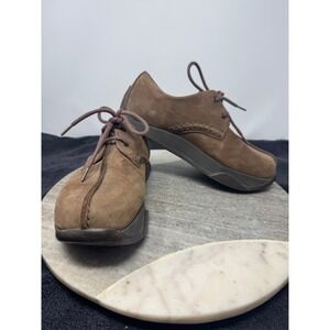Kalso Earth Balance Mogano Brown Leather Lace Up Comfort Oxford Shoes Womens 7.5